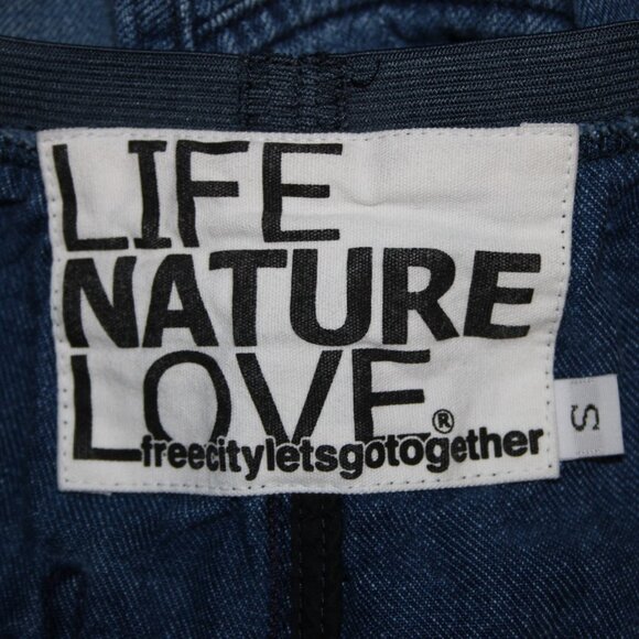 Life Nature Love Jeans Sz S X 30 Blue Denim Elastic Waist Pockets 100% Cotton - Picture 7 of 12